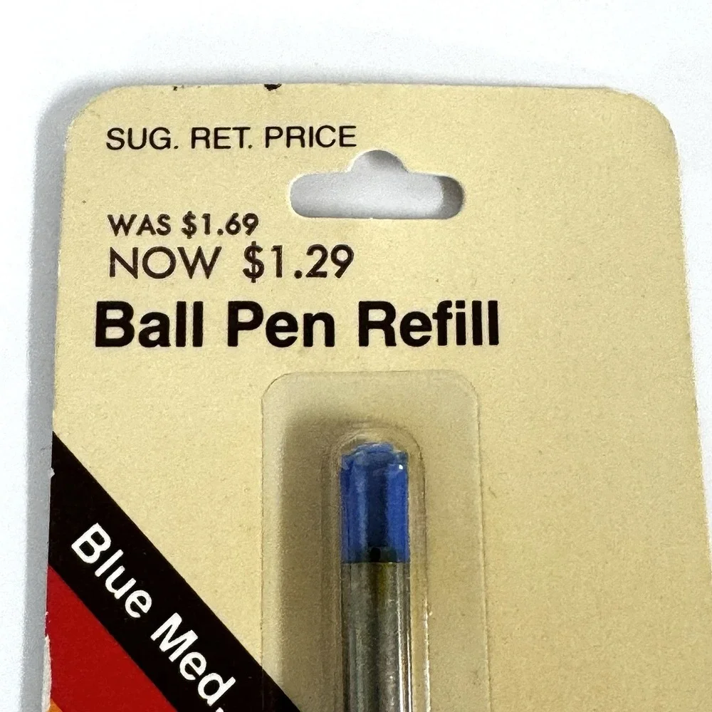 Vintage NEW Parker Original Ball Pen Refill Metal Blue Medium NOS
